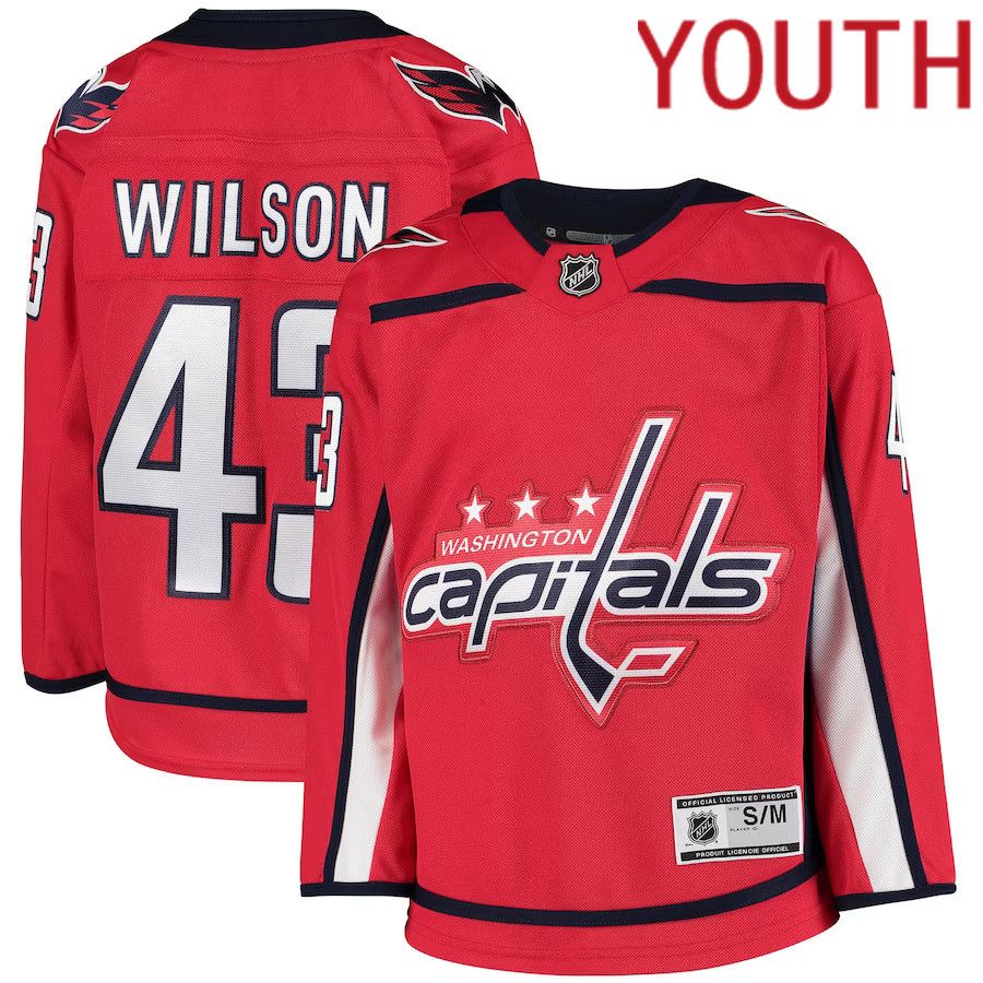 Youth Washington Capitals 43 Tom Wilson Red Home Premier Player NHL Jersey